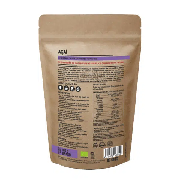 AÇAÍ EN POLVO BIO ORGÁNICA SUPERFOODS - Imagen 2