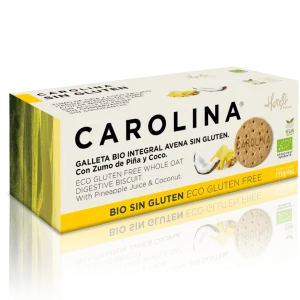 GALLETA SIN GLUTEN BIO INTEGRAL DIGESTIVE AVENA CON ZUMO DE PIÑA Y COCO RALLADO