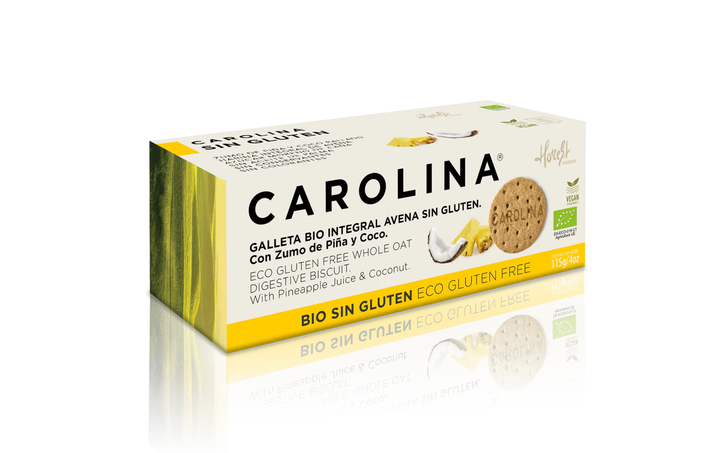 GALLETA SIN GLUTEN BIO INTEGRAL DIGESTIVE AVENA CON ZUMO DE PIÑA Y COCO RALLADO